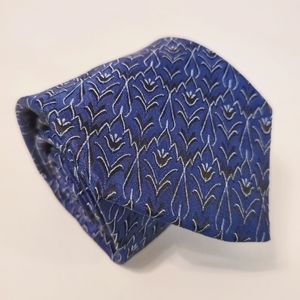 Dion Signature Blue Geometric Silk Tie